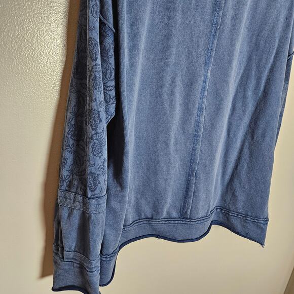 Sundance Oversized Henley Style Eyelet Print Top  Sz Small - Picture 9 of 11